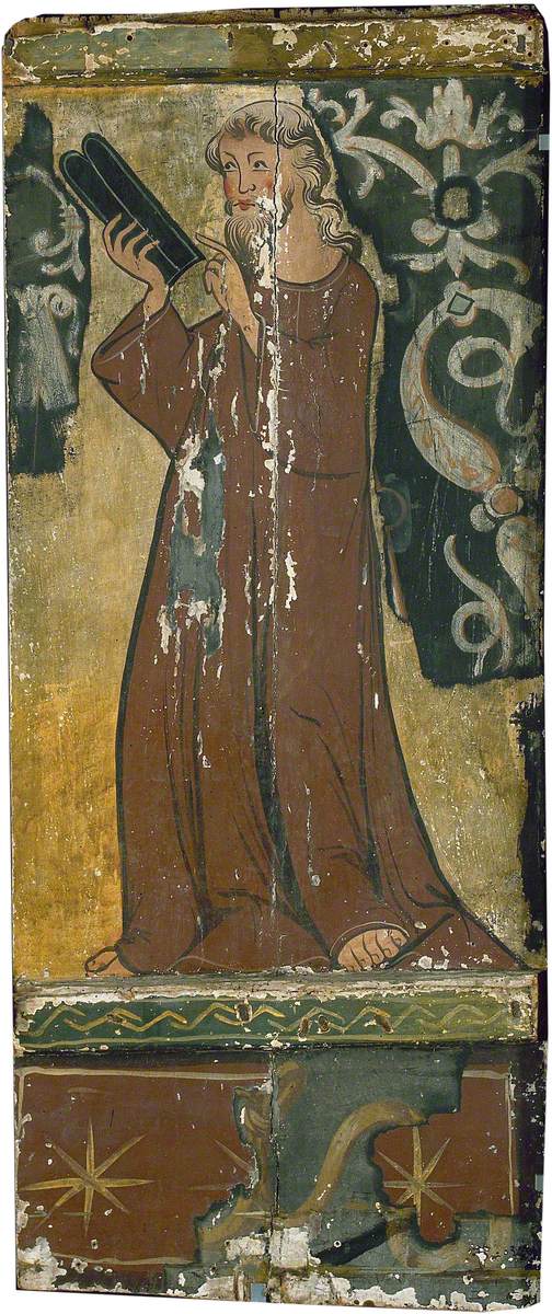 An Evangelist (Saint Mark?) Holding a Book, vintage artwork by Spanish School - 14th Century Unknown, A3 (16x12") Poster Print