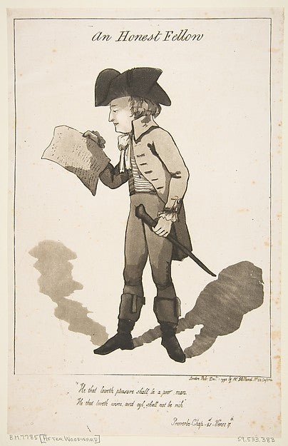 An Honest Fellow December 1, 1790-George Moutard Woodward , vintage art, A3 (16x12") Poster Print