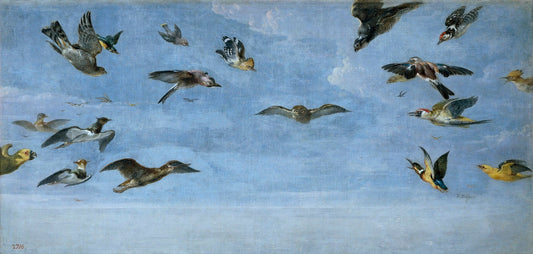 An Owl and Other Birds, vintage artwork by Frans Snyders, 12x8" (A4) Poster