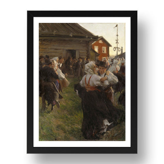 Anders Zorn - Midsummer Dance [1897], vintage artwork in A3 (17x13") Black Frame