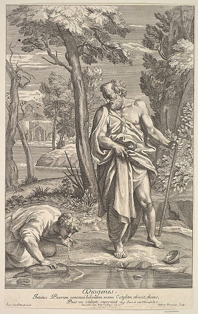 Andrea Procaccini , After Carlo Maratti:Diogenes 1685–1734, vintage artwork, 16x12"(A3) Poster Print
