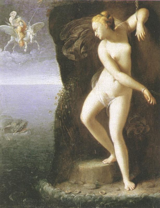 Andromeda in Chains, vintage artwork by Carlo Saraceni, A3 (16x12") Poster Print