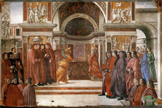 Angel Appearing to Zacharias, vintage artwork by Domenico Ghirlandaio, A3 (16x12") Poster Print