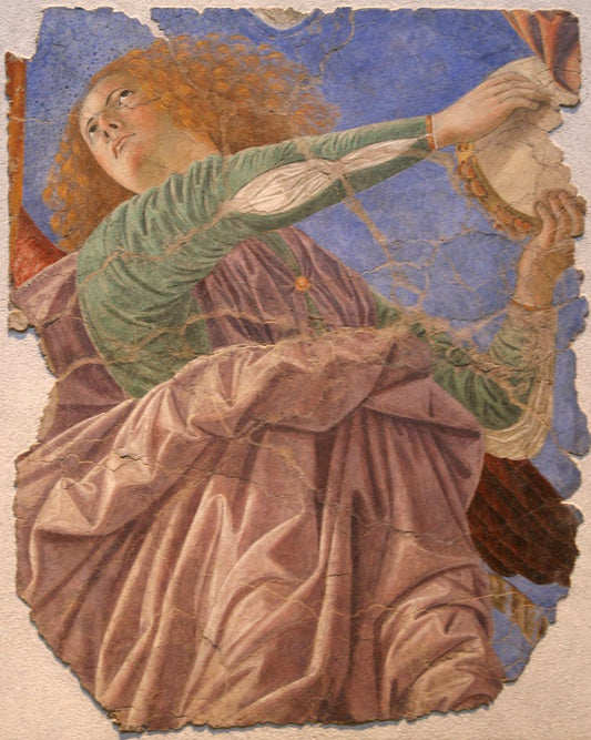 Angel drum player, vintage artwork by Melozzo da Forlì, A3 (16x12") Poster Print
