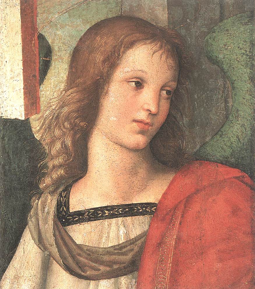 Angel (fragment of the Baronci Altarpiece), vintage artwork by Raphael, A3 (16x12") Poster Print