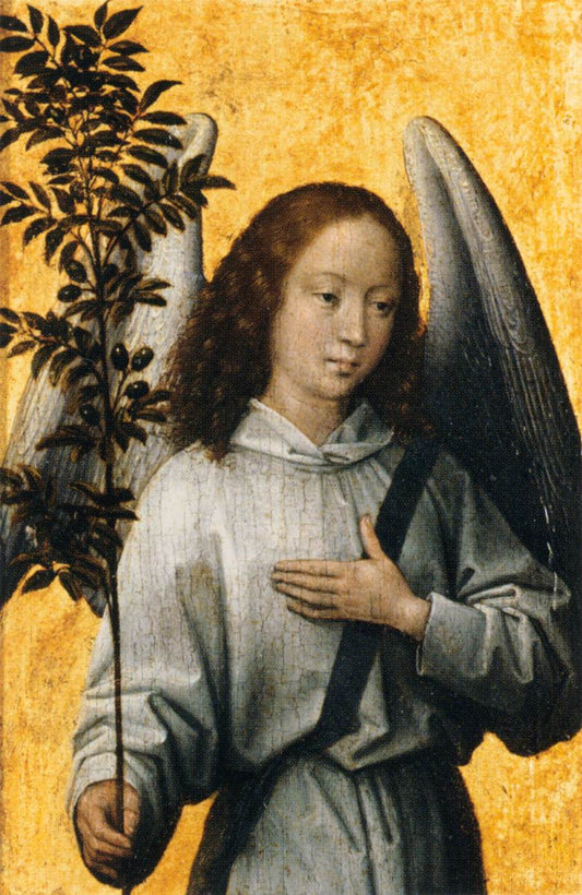 Angel with an Olive Branch, vintage artwork by Hans Memling, A3 (16x12") Poster Print