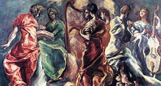 Angelic Concert, vintage artwork by El Greco, 12x8" (A4) Poster