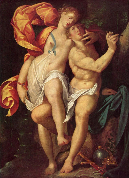 Angelica and Medor, vintage artwork by Bartholomaeus Spranger, A3 (16x12") Poster Print