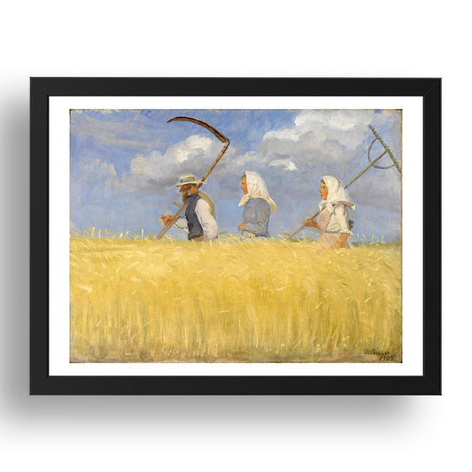 Anna Ancher - Harvesters [1905], vintage artwork in A3 (17x13") Black Frame