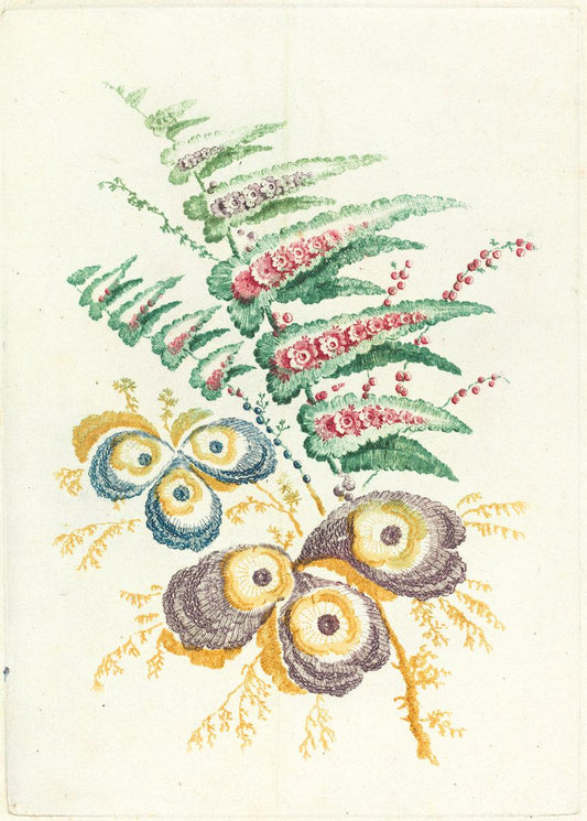 Anne Allen after Jean-Baptiste Pillement:Fantastic Flowers w,16x12"(A3) Poster