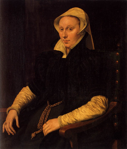 Anne Fernel, Wife of Sir Thomas Gresham, vintage artwork by Anthonis Mor, A3 (16x12") Poster Print