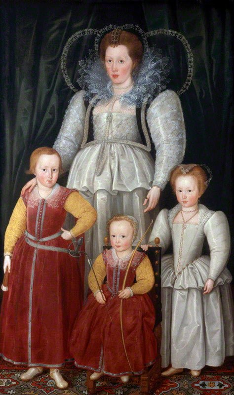 Anne, Lady Pope with Her Children, vintage artwork by Marcus Gheeraerts the Younger, A3 (16x12") Poster Print