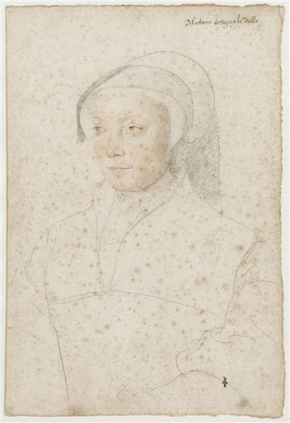 Anne of Montejean (1500-1562), vintage artwork by Franҫois Clouet, A3 (16x12") Poster Print