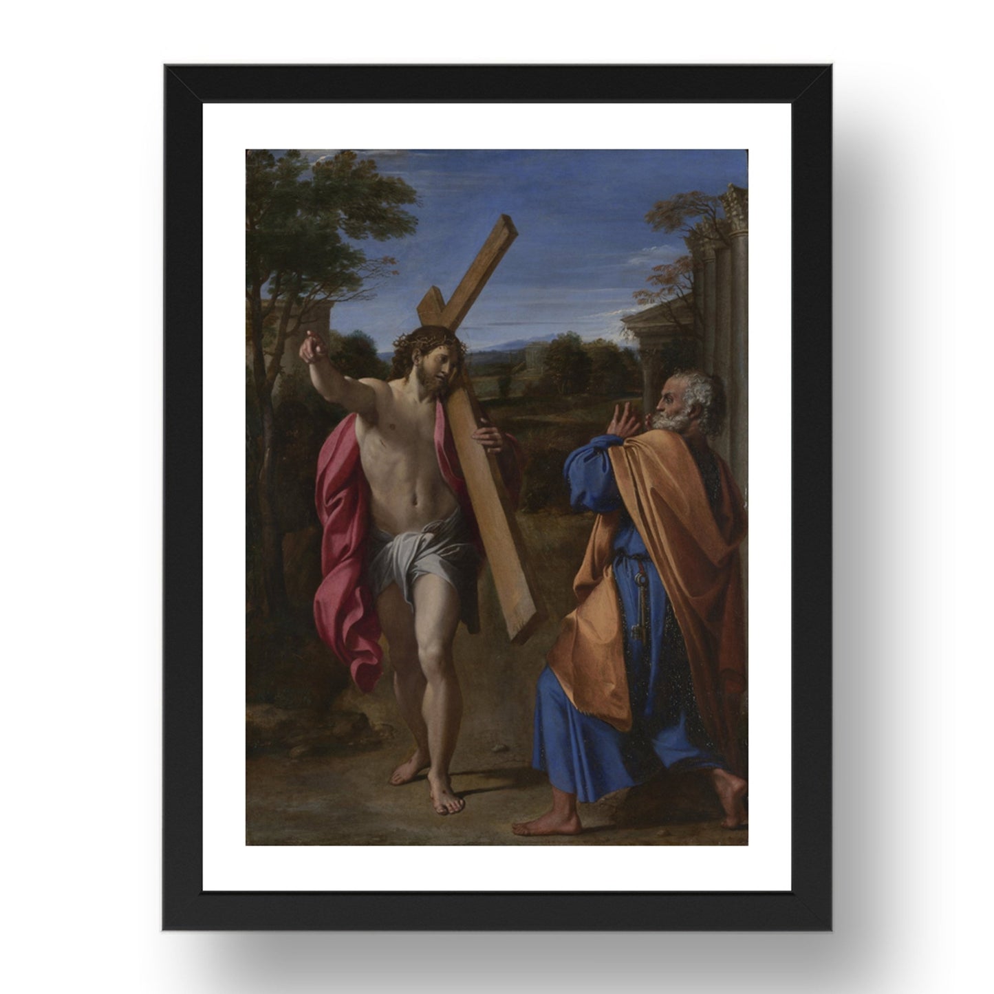 Annibale Carracci: Christ appearing to Saint Peter on the Appian Way, Poster in 17x13"(A3) Frame