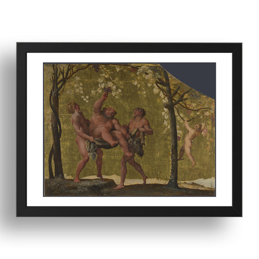 Annibale Carracci: Silenus gathering Grapes, Poster in 17x13"(A3) Frame