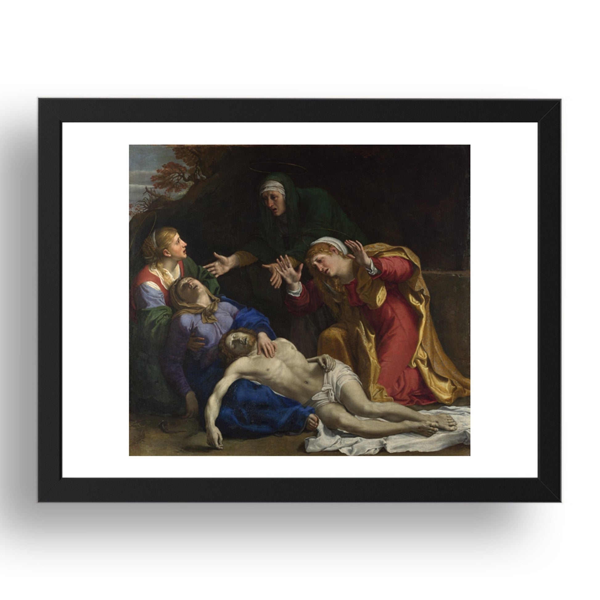Annibale Carracci: The Dead Christ Mourned (The Three Maries), Poster in 17x13"(A3) Frame
