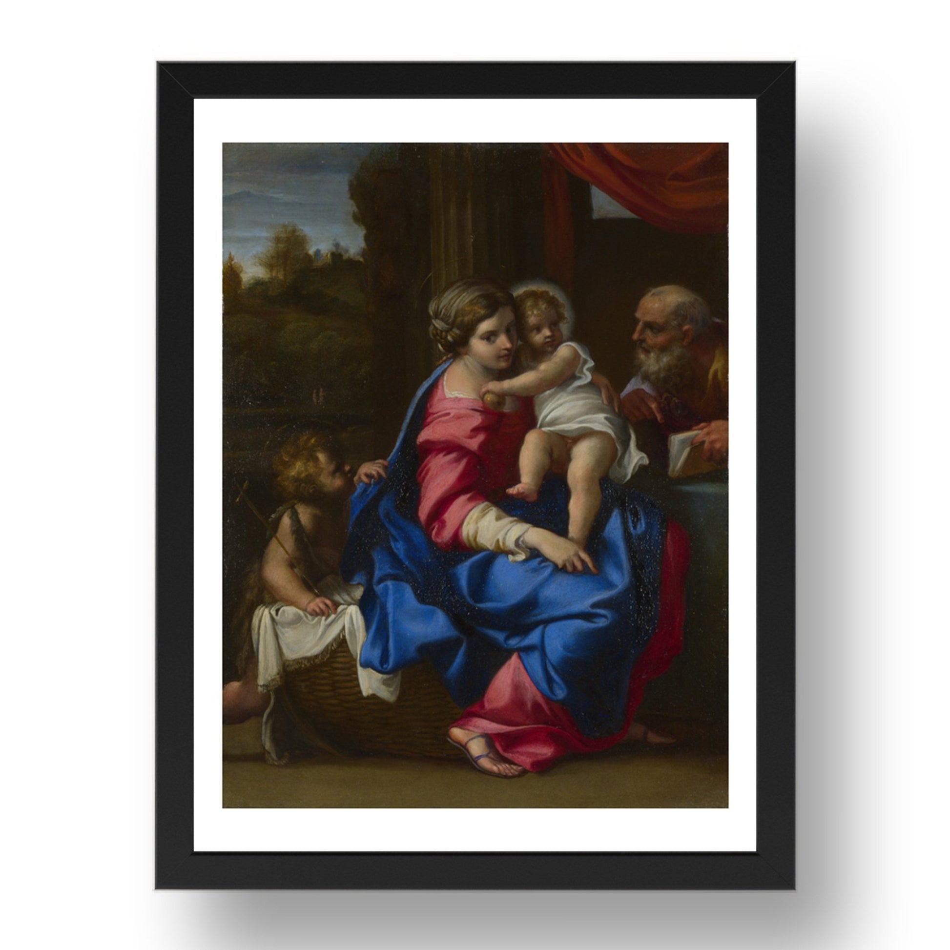 Annibale Carracci: The Holy Family with the Infant Saint John the Baptist, Poster in 17x13"(A3) Frame