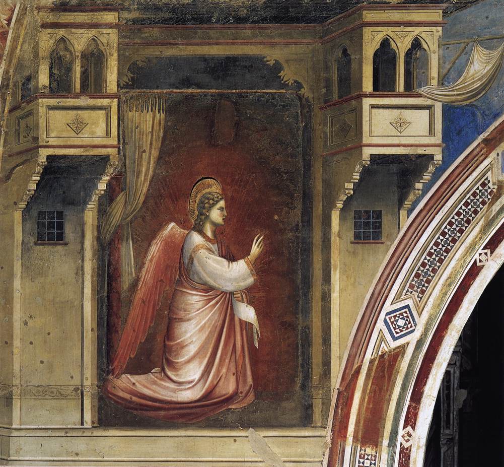 Annunciation: The Angel Gabriel Sent by  God, vintage artwork by Giotto, 12x8" (A4) Poster