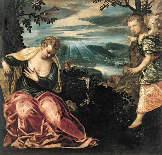 Annunciation to Manoah´s Wife, vintage artwork by Tintoretto, A3 (16x12") Poster Print