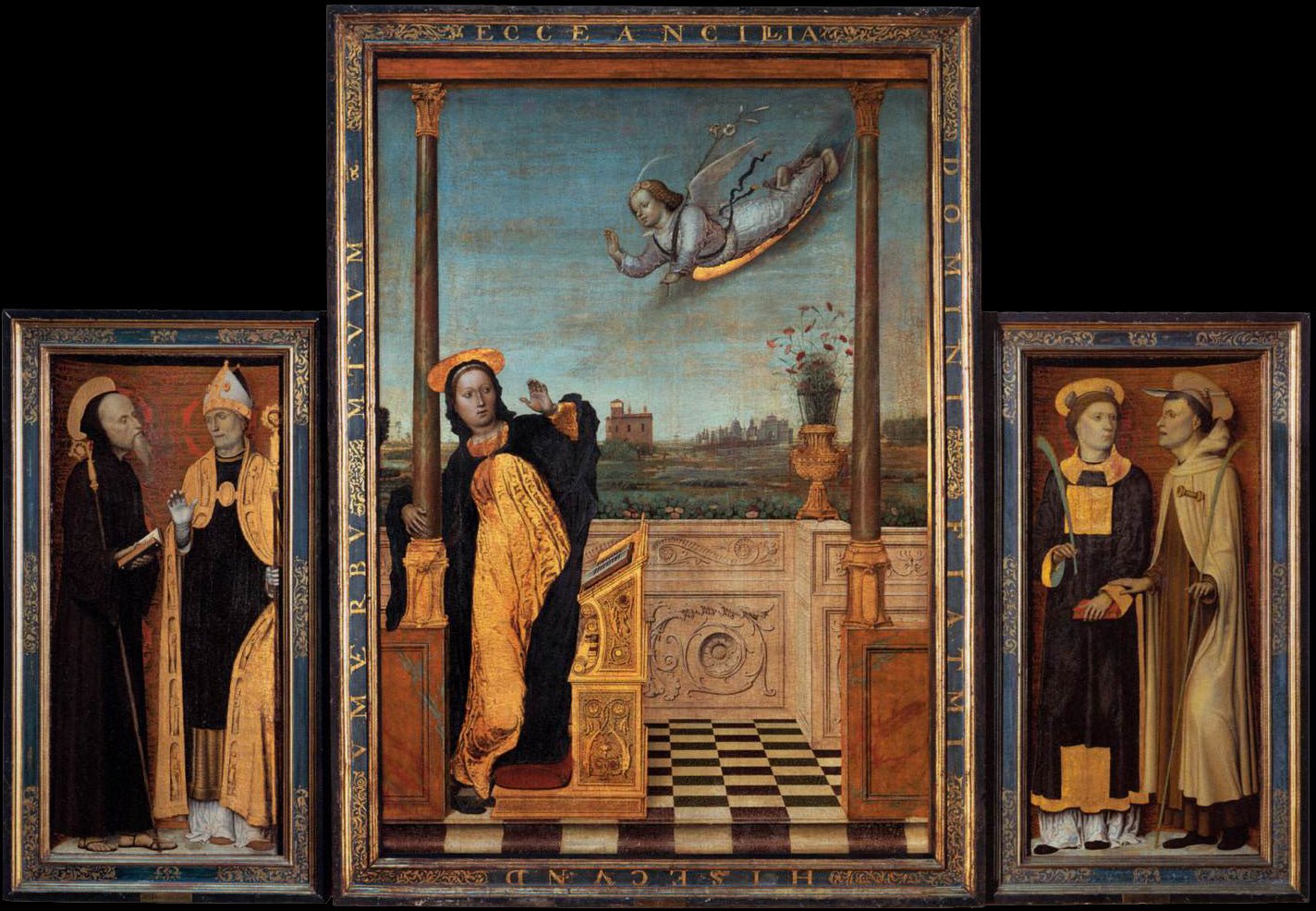 Annunciation Triptych, vintage artwork by Carlo Braccesco, A3 (16x12") Poster Print