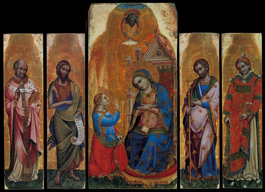 Annunciation with Saints, vintage artwork by Lorenzo Veneziano, A3 (16x12") Poster Print