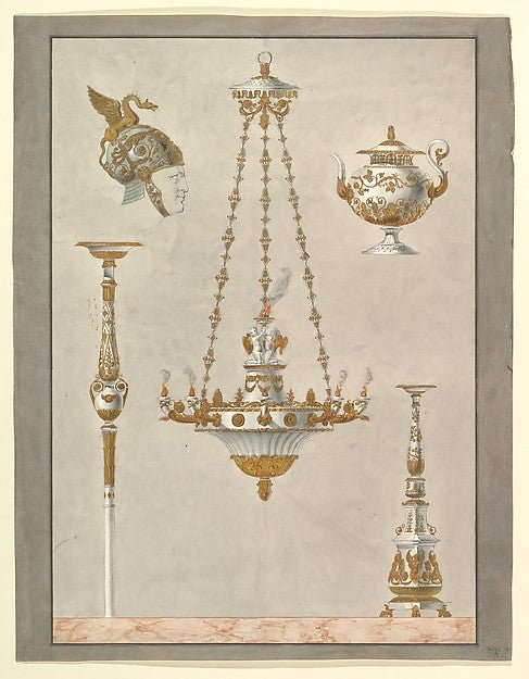Anonymous, Italian, 19th century:Designs for Metalwork 19th-16x12"(A3) Poster