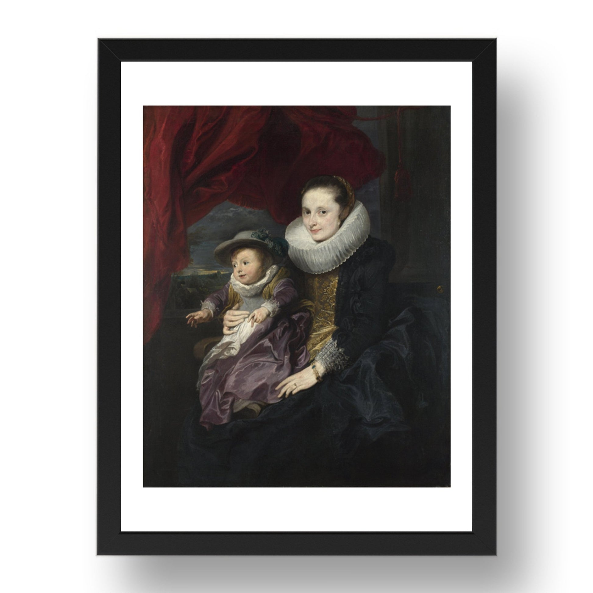 Anthony van Dyck: Portrait of a Woman and Child, Poster in 17x13"(A3) Frame