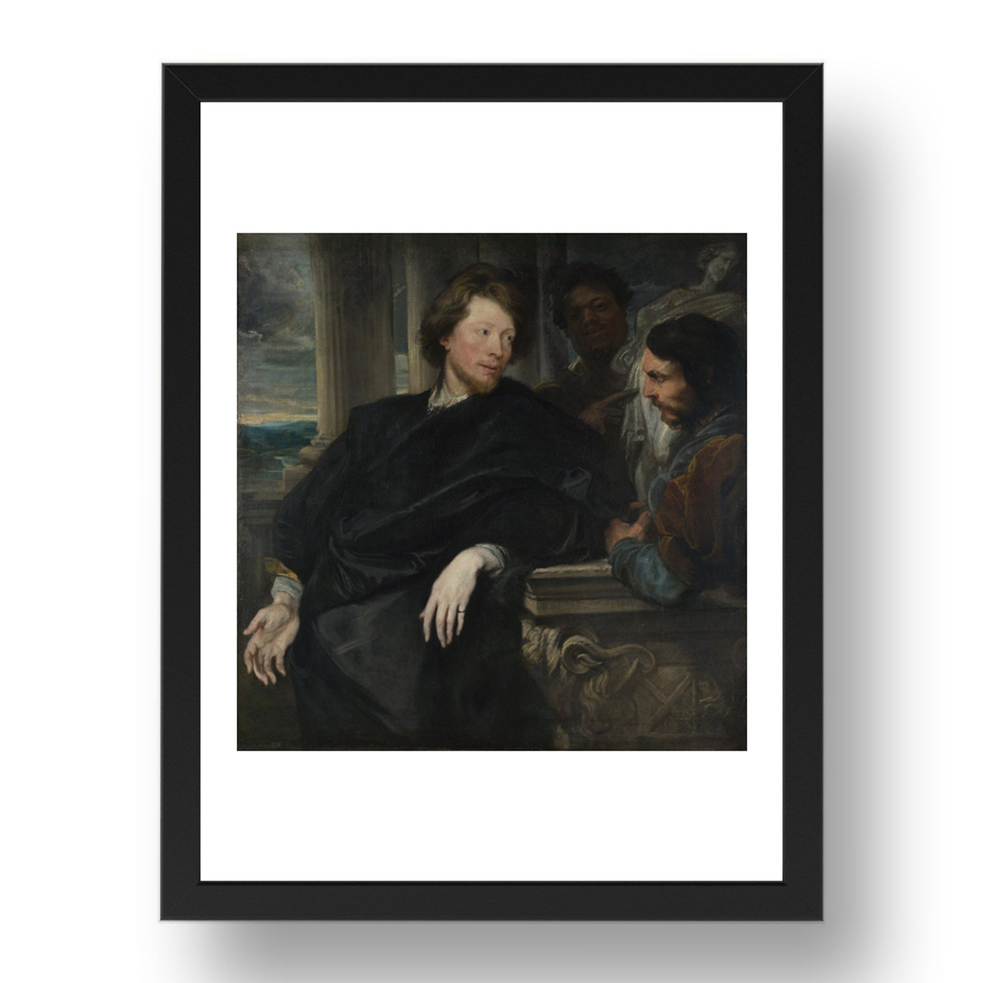 Anthony van Dyck: Portrait of George Gage with Two Attendants, Poster in 17x13"(A3) Frame