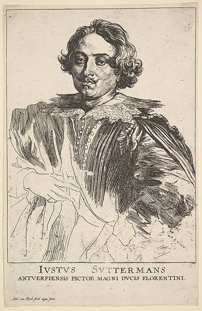 Anthony van Dyck:Portrait of Justus Suttermans 17th century, vintage artwork, 16x12"(A3) Poster Print