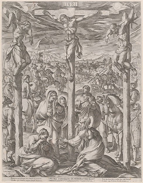 Antonio Tempesta:Christ crucified between the two thieves th-16x12"(A3) Poster