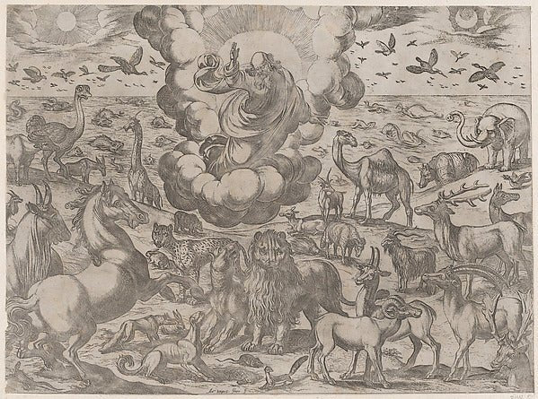 Antonio Tempesta:God Creating the Animals c1590–1630-16x12"(A3) Poster