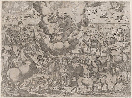 Antonio Tempesta:God Creating the Animals c1590–1630-16x12"(A3) Poster