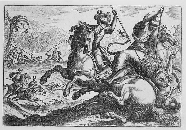 Antonio Tempesta:Lion Hunt from 'Hunting Scenes IV' late 16t-16x12"(A3) Poster
