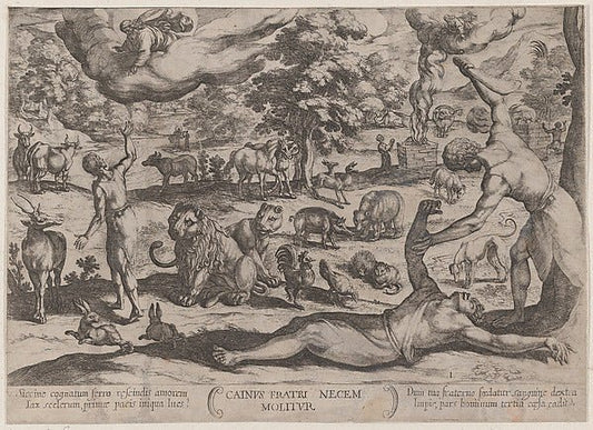 Antonio Tempesta:Plate 1: Cain Killing Abel from 'The Battle-16x12"(A3) Poster