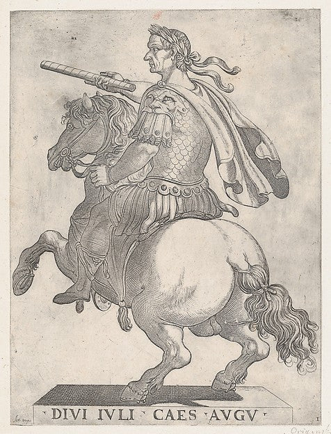 Antonio Tempesta:Plate 1: Emperor Julius Caesar on Horseback-16x12"(A3) Poster