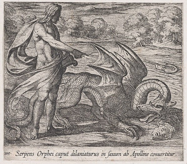 Antonio Tempesta:Plate 100: Apollo Killing the Serpent Attac-16x12"(A3) Poster
