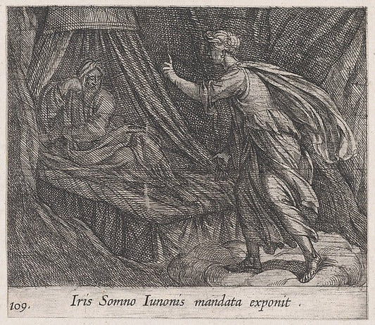 Antonio Tempesta:Plate 109: Iris Giving Sleep Juno's Command-16x12"(A3) Poster