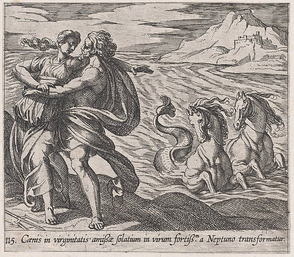 Antonio Tempesta:Plate 115: The Rape of Caenis  from Ovid's-16x12"(A3) Poster