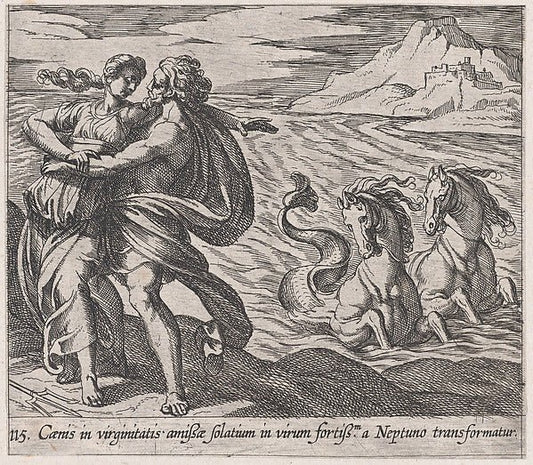 Antonio Tempesta:Plate 115: The Rape of Caenis  from Ovid's-16x12"(A3) Poster