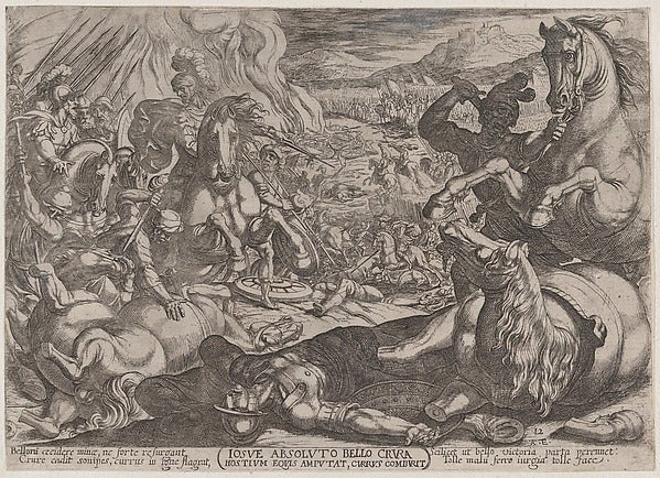 Antonio Tempesta:Plate 12: Joshua Mutilates his Enemies' Hor-16x12"(A3) Poster