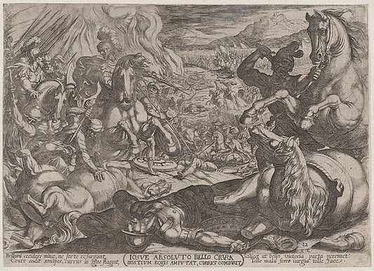 Antonio Tempesta:Plate 12: Joshua Mutilates his Enemies' Hor-16x12"(A3) Poster