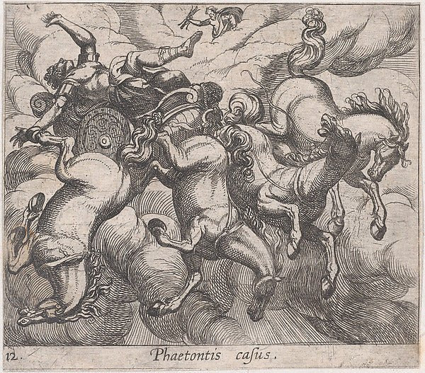 Antonio Tempesta:Plate 12: The Death of Phaeton  from Ovid's-16x12"(A3) Poster