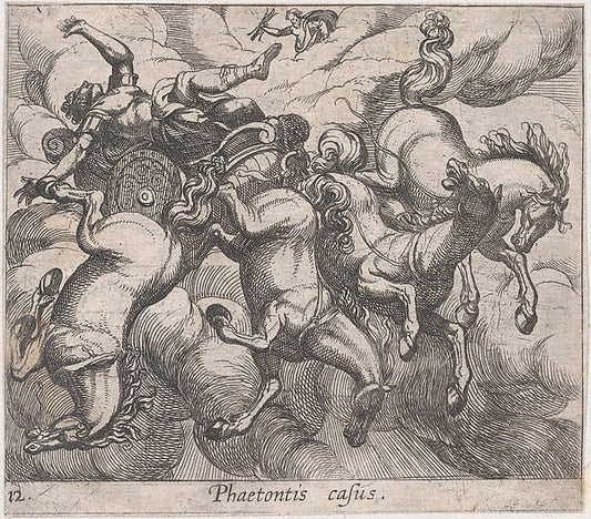 Antonio Tempesta:Plate 12: The Death of Phaeton  from Ovid's-16x12"(A3) Poster
