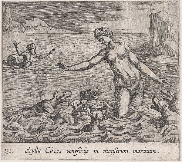 Antonio Tempesta:Plate 131: Scylla Changed by Circe's Spell-16x12"(A3) Poster