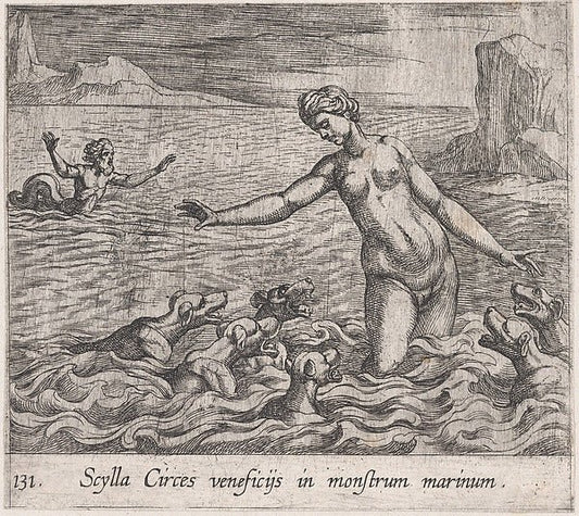 Antonio Tempesta:Plate 131: Scylla Changed by Circe's Spell-16x12"(A3) Poster