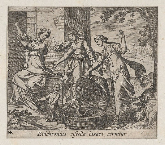 Antonio Tempesta:Plate 14: Erichthonius Released from his Ba-16x12"(A3) Poster