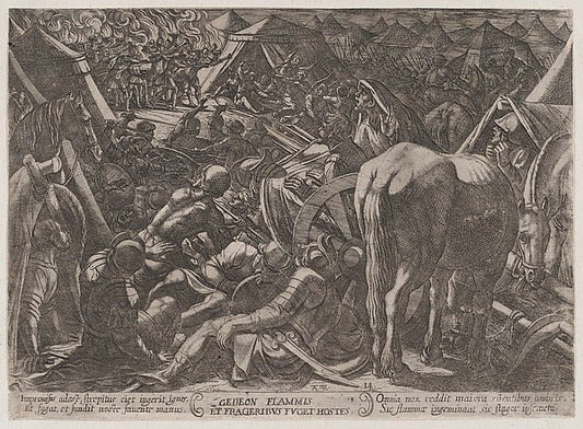 Antonio Tempesta:Plate 14: Gideon Terrorizing the Enemy Camp-16x12"(A3) Poster