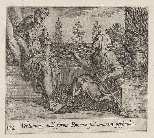 Antonio Tempesta:Plate 142: Pomona and Vertumnus  from Ovid'-16x12"(A3) Poster