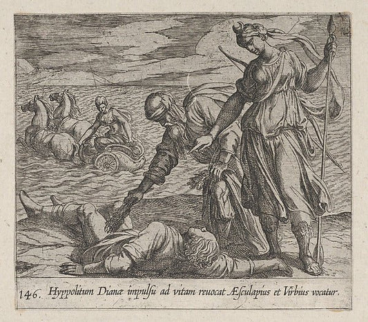 Antonio Tempesta:Plate 146: Hippolytus Saved from Death  fro-16x12"(A3) Poster