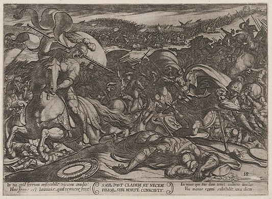 Antonio Tempesta:Plate 18: Saul's Suicide after His Defeat b-16x12"(A3) Poster